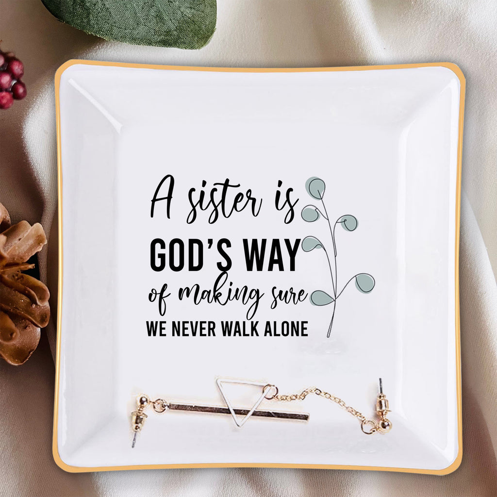 A Sister Is God's Way Christian Gift Inspirational Religious Gift Ceramic Ring Dish