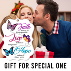 Butterfly Faith Hope Love Christian Gifts For Women, Birthday Gifts For Women, Ornament Gift, Christmas Ornament Car Hanging