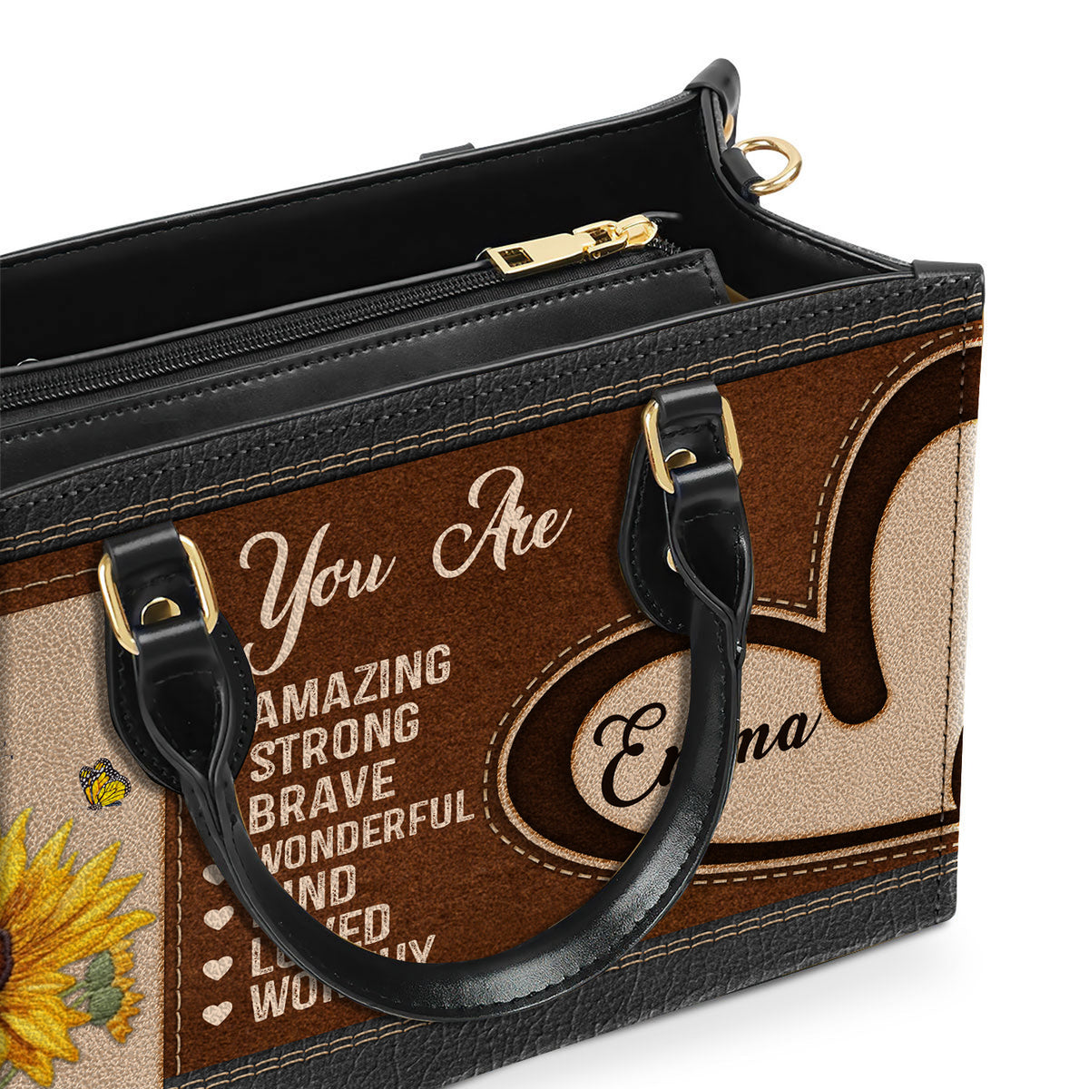 You Are Unique Vintage Style Personalized Leather Handbag