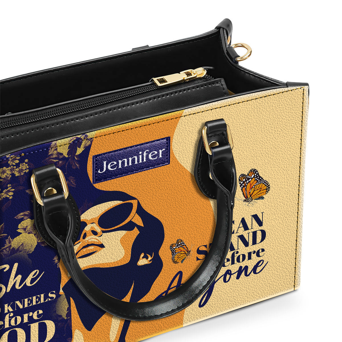 She Can Stand Before Anyone Personalized Leather Handbag