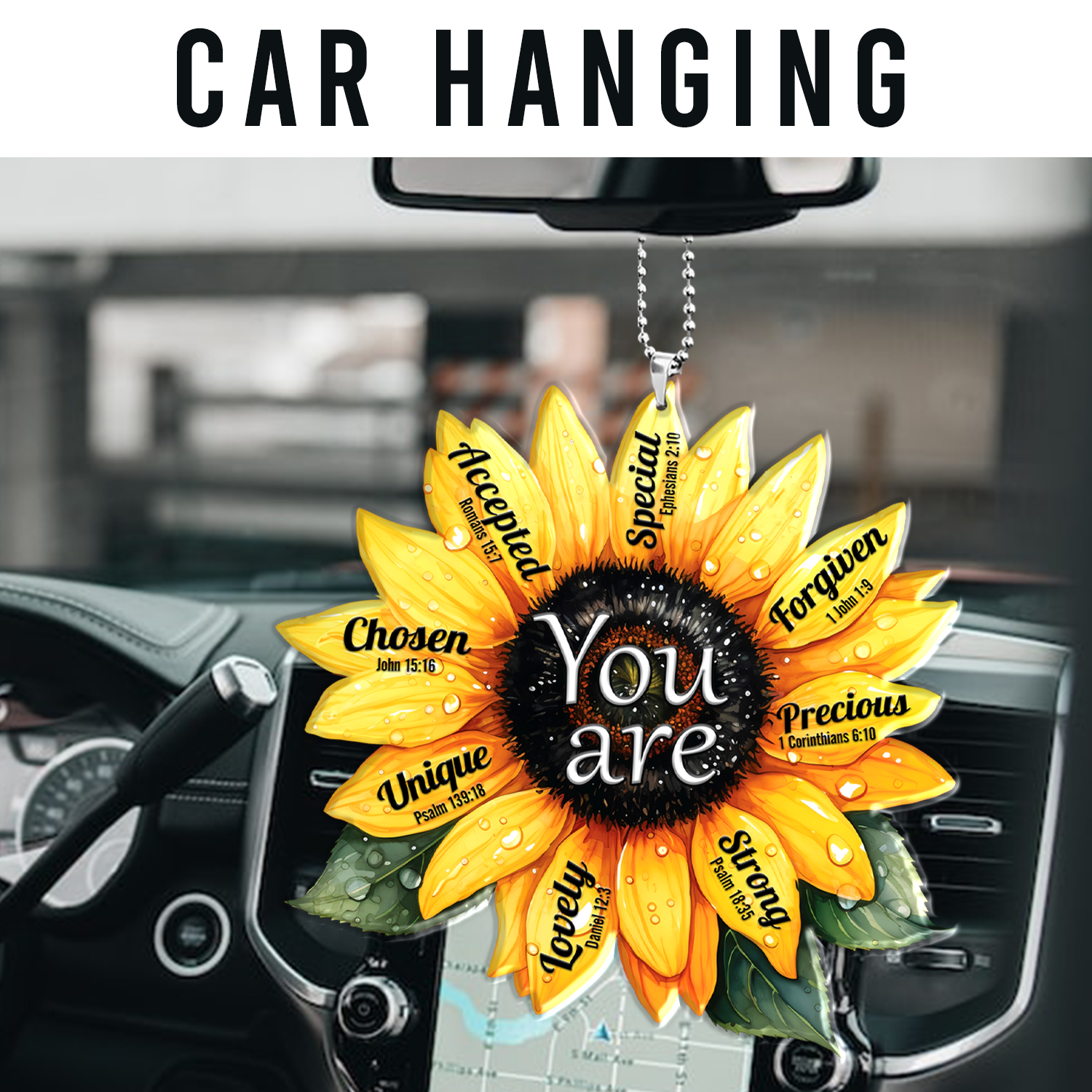 Sunflower You Are Christian Ornament Gift Bible Verse Christmas Ornament Car Hanging
