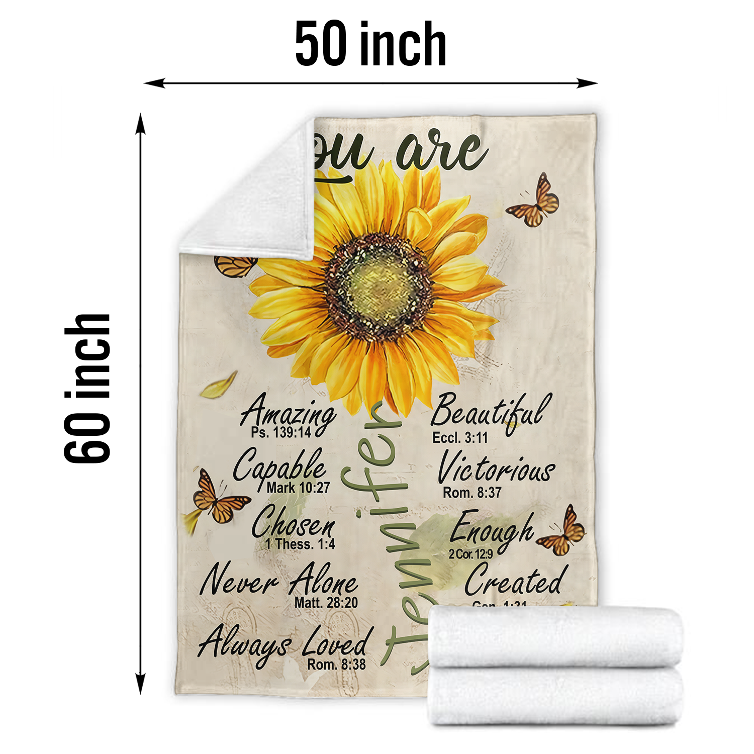 Blanket You Are Custom Name - Religious Throw Fleece Blanket