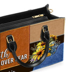 Faith Over Fear Personalized Sunflower Leather Handbag Religious Gift Christian Gifts For Women