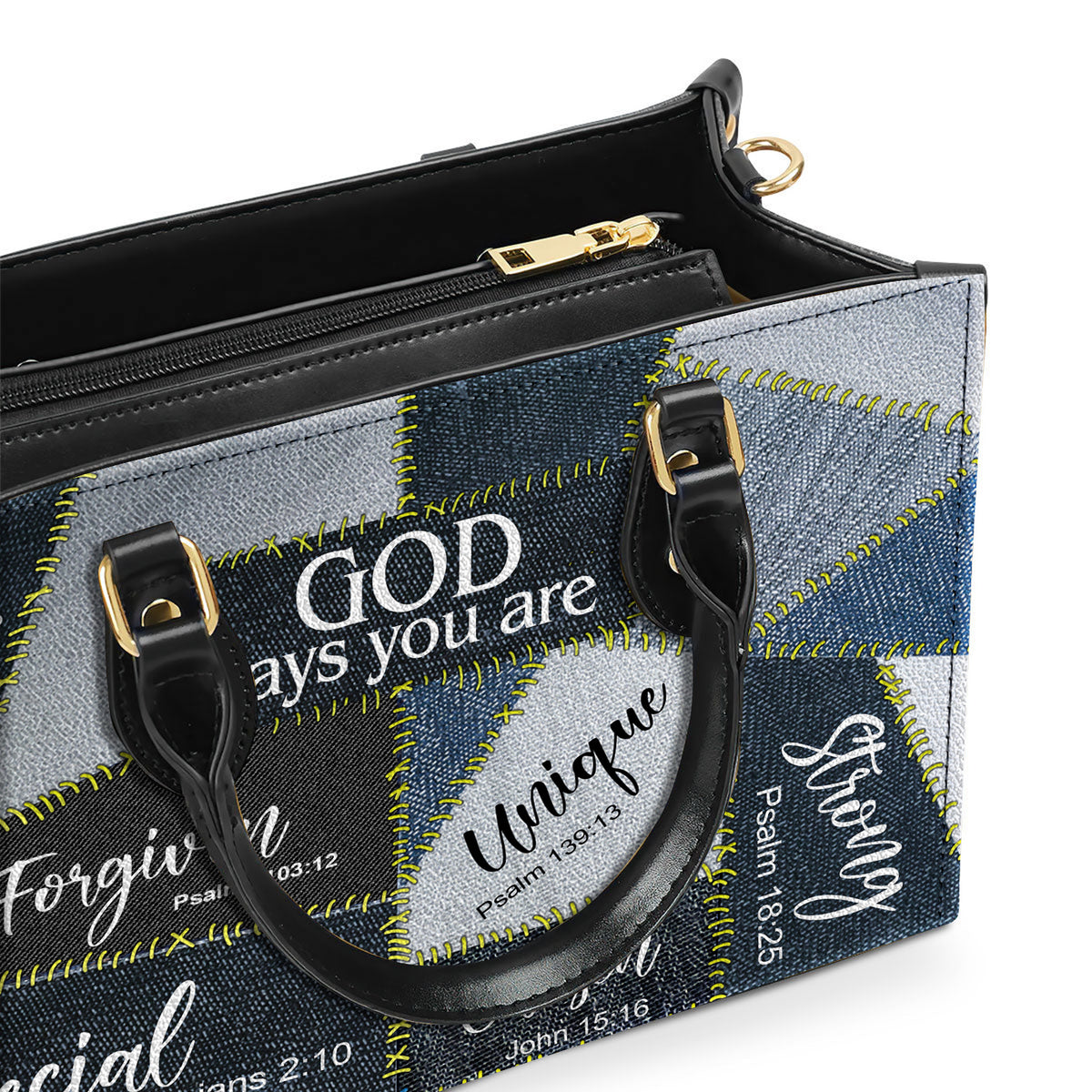 God Says You Are Everlasting Faith Leather Handbag