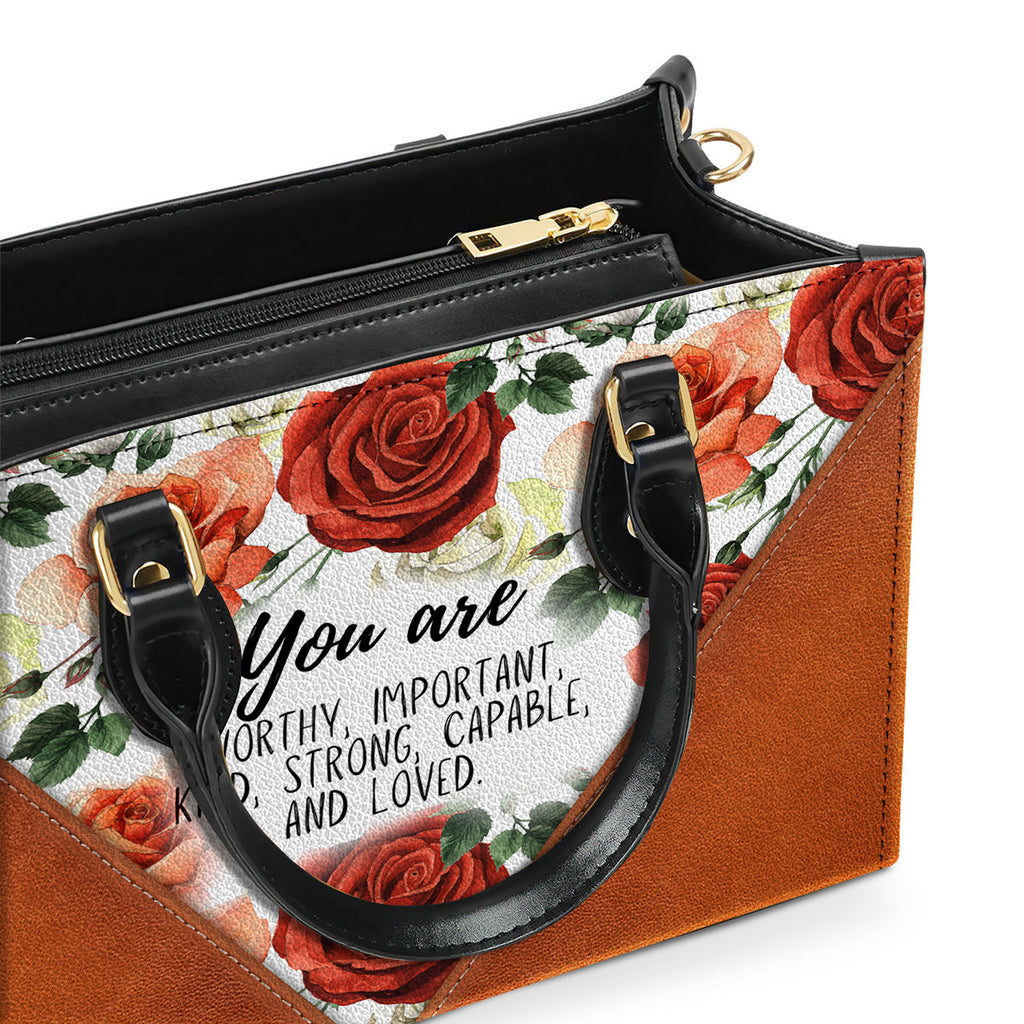You Are Inspirational Quotes, Birthday Gift for Women, Christian Gift Leather Handbag