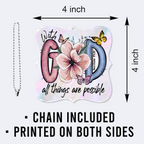 Flower Butterfly With God Christian Gifts For Women, Birthday Gifts For Women, Ornament Gift Bible Verse You Are Christmas Ornament Car Hanging