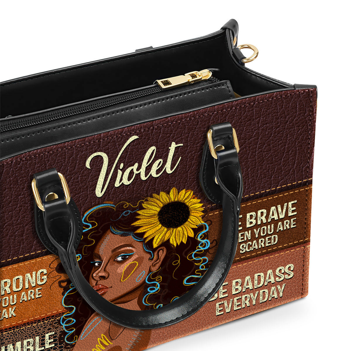 Be Badass Everyday Personalized Leather Hand Bag Gift For Women