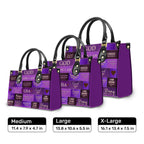 God Says I Am Purple Personalized Leather Handbag Bags, Gifts for Women