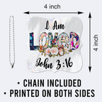 Flowers I Am Loved Christian Gifts For Women, Birthday Gifts For Women, Ornament Gift, Christmas Ornament Car Hanging