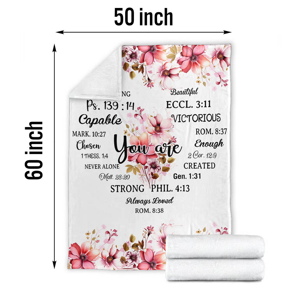Christian Gifts Blanket You Are - Religious Throw Fleece Blanket