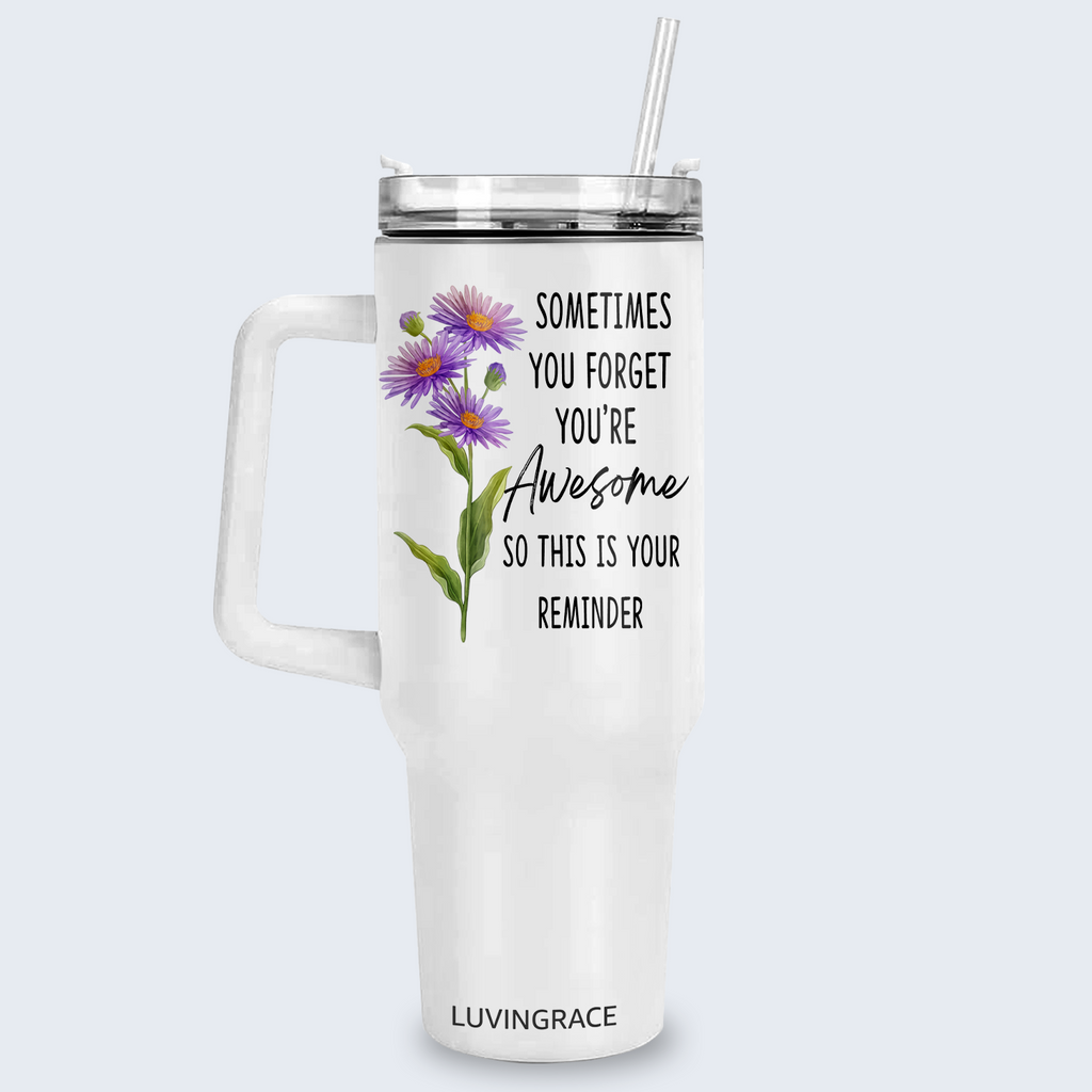 Floral You're Awesome Inspirational Gifts for Women Friends 40Oz Tumbler