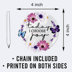 Daisy Flower Today I Choose Joy Christian Gifts For Women, Birthday Gifts For Women, Ornament Gift, Christmas Ornament Car Hanging