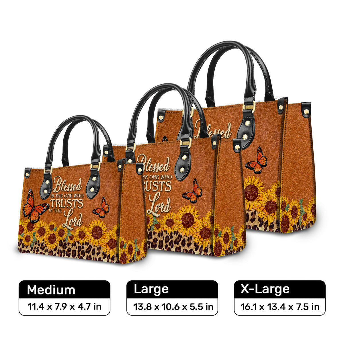 Blessed Is The One Who Trusts In The Lord Leather Handbag