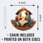 Nativity Gifts for Women Faith, Christmas Ornaments - Religious Gifts Car Hanging