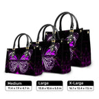 Purple Butterfly You Are Leather Handbag With Handle Christian Gift Religious Gift For Women