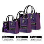 Faith Hope Love Purple Bag Personalized Leather Handbag Bags, Gifts for Women