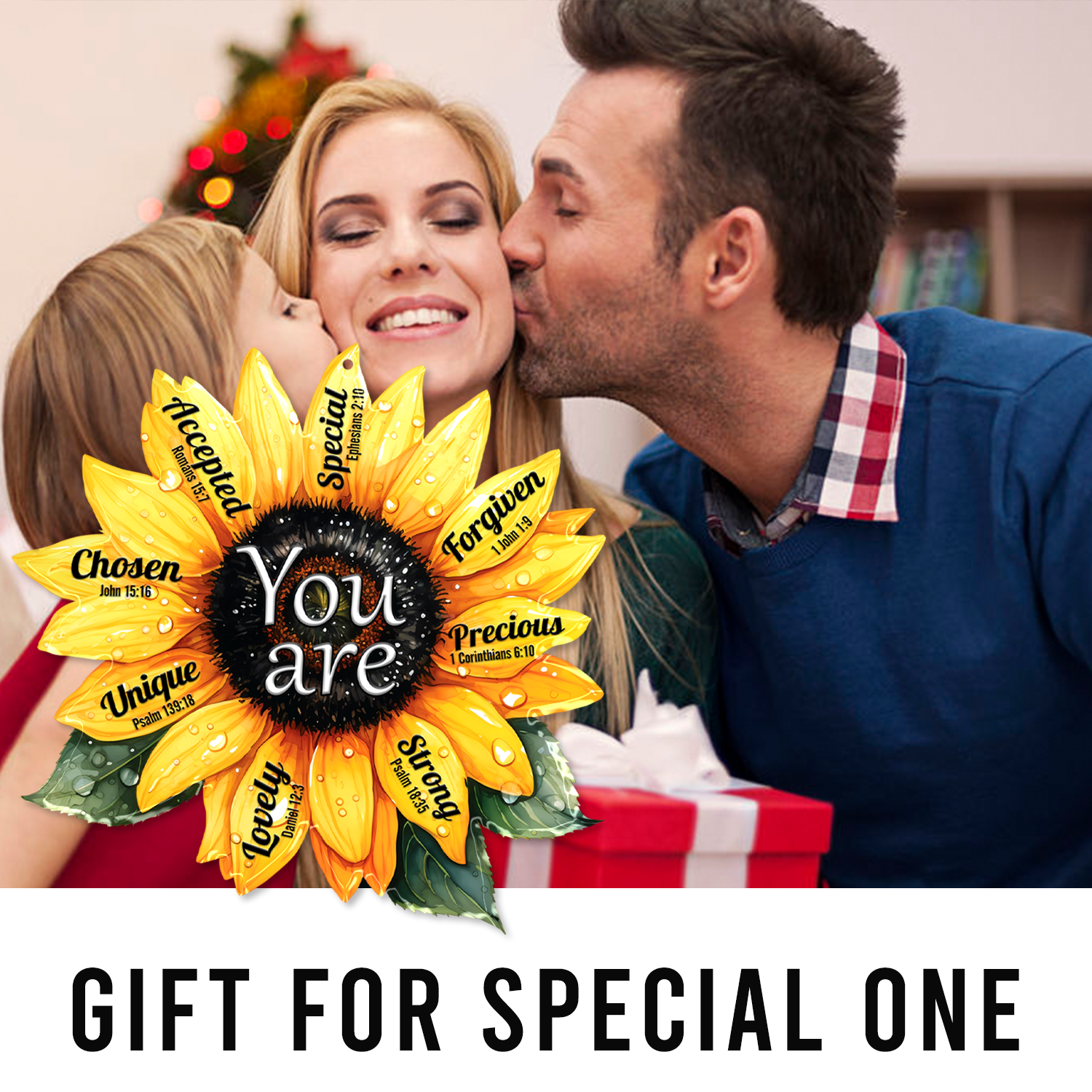 Sunflower You Are Christian Ornament Gift Bible Verse Christmas Ornament Car Hanging