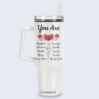 Floral Hibiscus Bible Verse Custom Inspirational Gifts for Women Friends 40Oz Tumbler