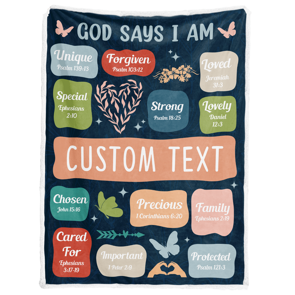 Custom God Say I Am Blanket Gift, Personalized Sherpa Blanket