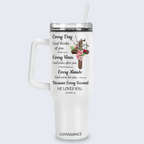 Floral Cross Bible Verse Inspirational Gifts for Women Friends 40Oz Tumbler