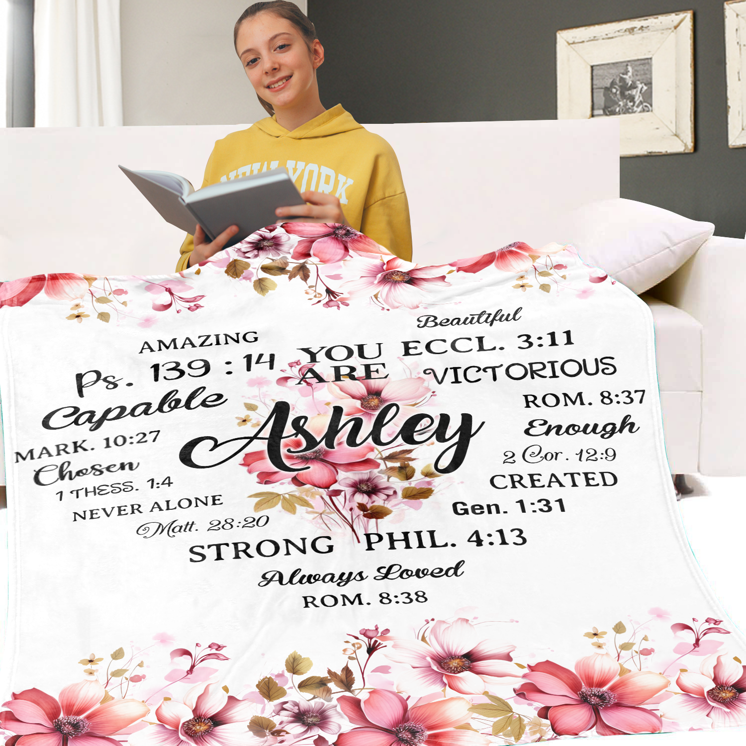 Christian Gifts Blanket Custom Name - Religious Throw Fleece Blanket