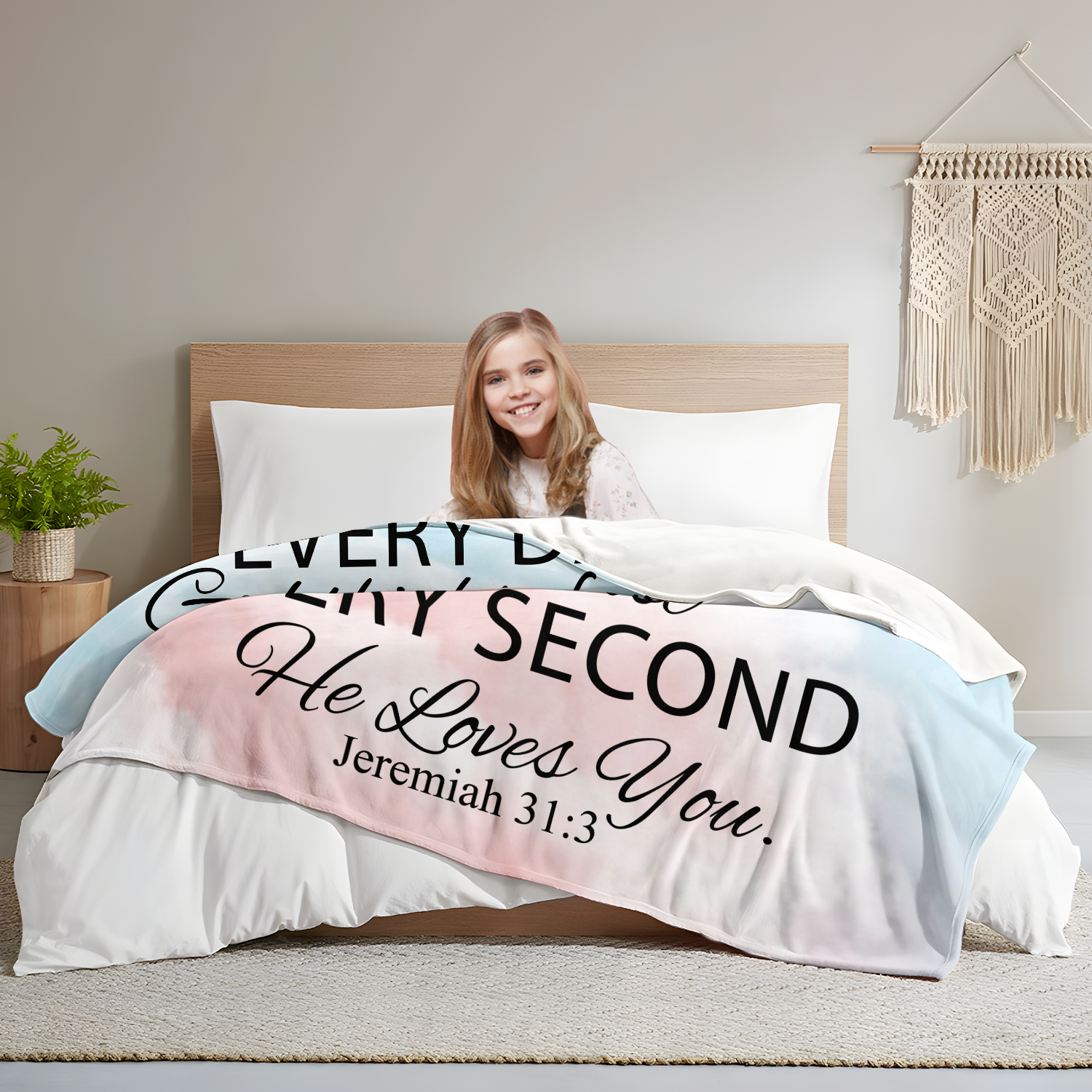 Bible Verse Blanket with Inspirational Thoughts and Prayers- Religious Throw Fleece Blanket