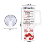 Poppy flower You are - 40 Oz Tumbler With Handle - Personalized Stainless Steel Tumbler
