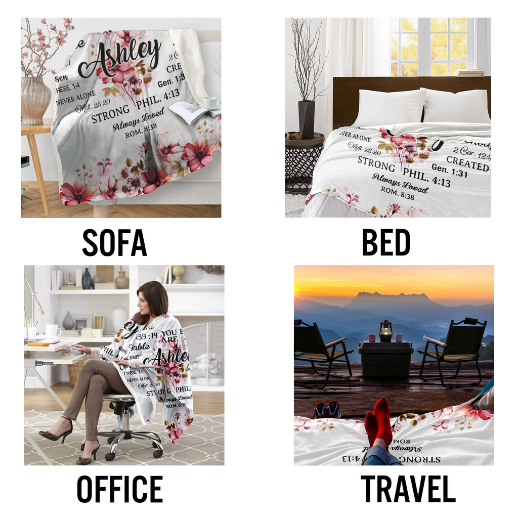 Christian Gifts Blanket Custom Name - Religious Throw Fleece Blanket