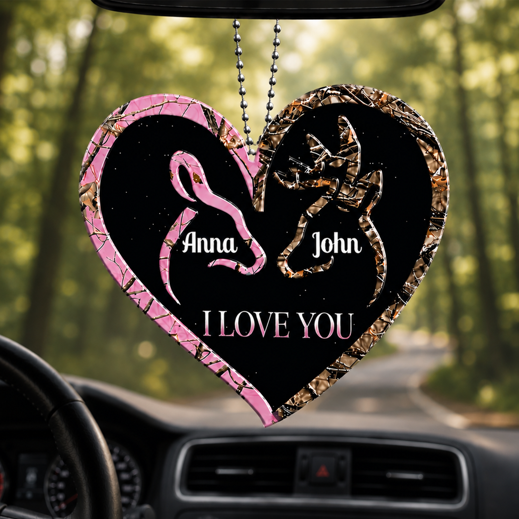 Personalized Deer Heart Doe Buck I Love You Ornament, Custom Gift for Couples, Anniversary Gifts