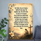 Our Father Prayer Poster Wall Decor - The Lord’s Prayer Wall Art - Christian Decor Inspirational Bible Verse Print Vintage Faith-Based Gift for Home, Church, and Office