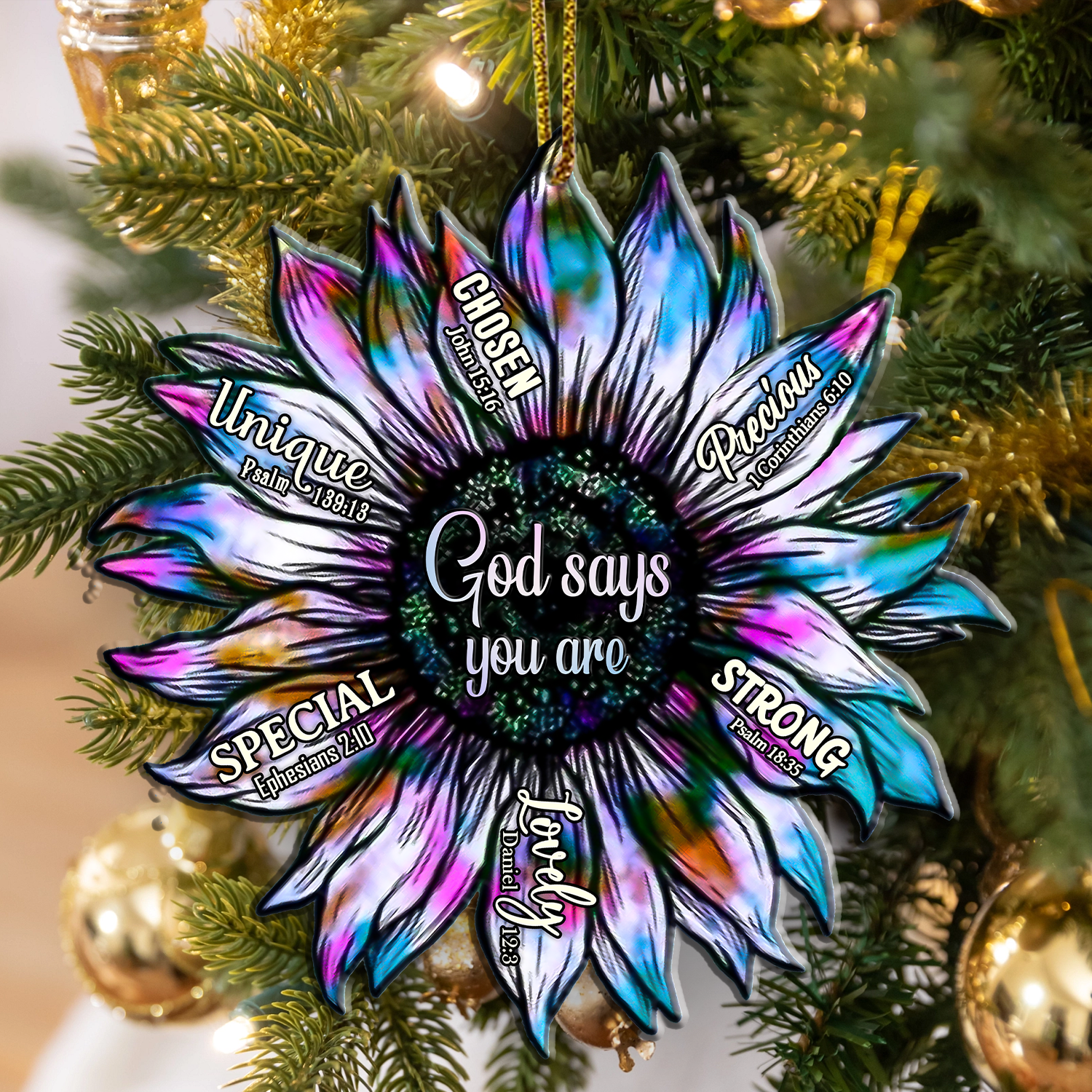 Sunflower Silhouette God Says You Are Ornament Christmas Gift For Women Men For Family Christian Gifts