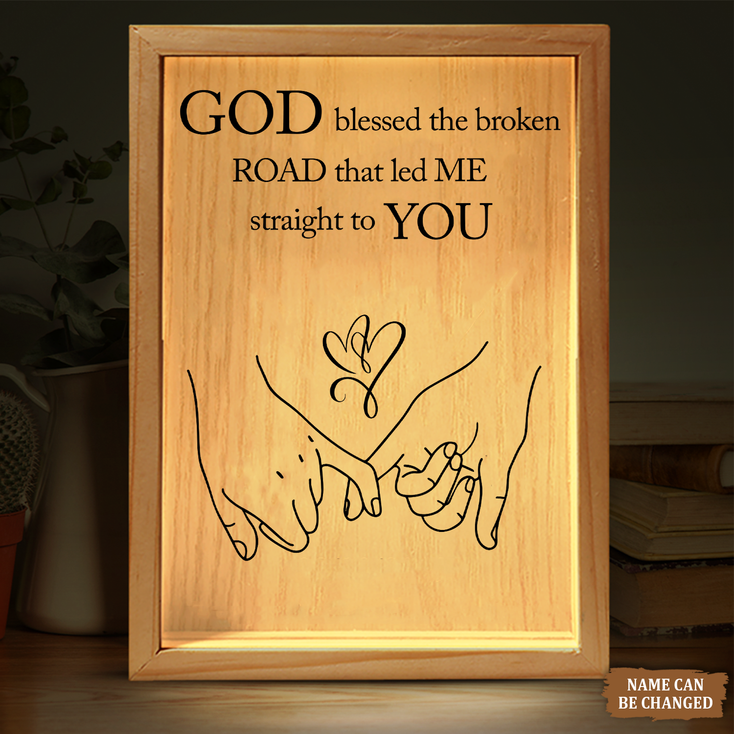 God Blessed Couple Personalized Custom Frame Light Box