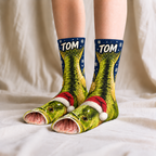 Personalized Name Largemouth Bass Fishing Middle Tube Socks for Men & Women - Christmas Gift for Fishing Lovers