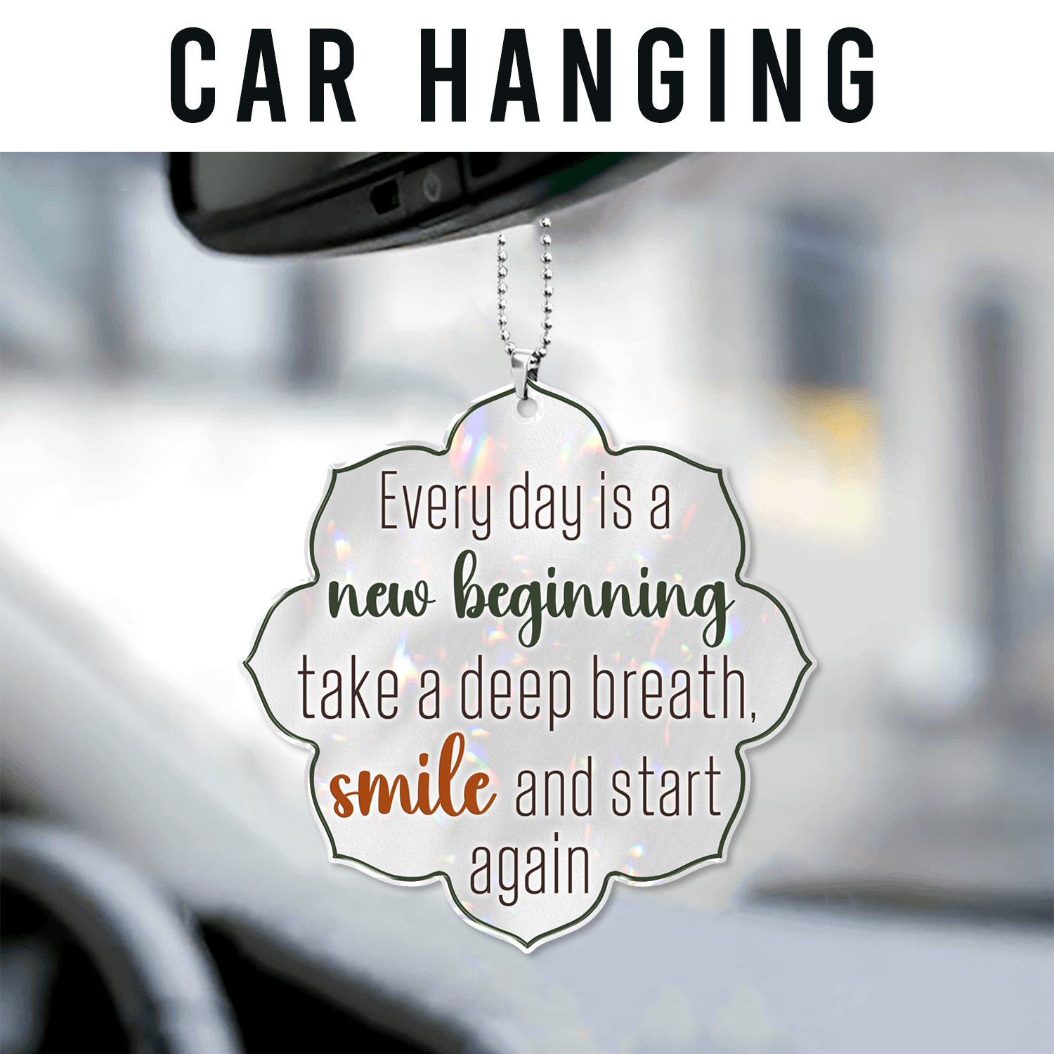 Flower Silhouette Every Day Is A New Beginning Christian Ornament Gift Bible Verse Christmas Ornament Car Hanging