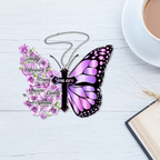 Pansies Butterfly Faith Cross Ornament