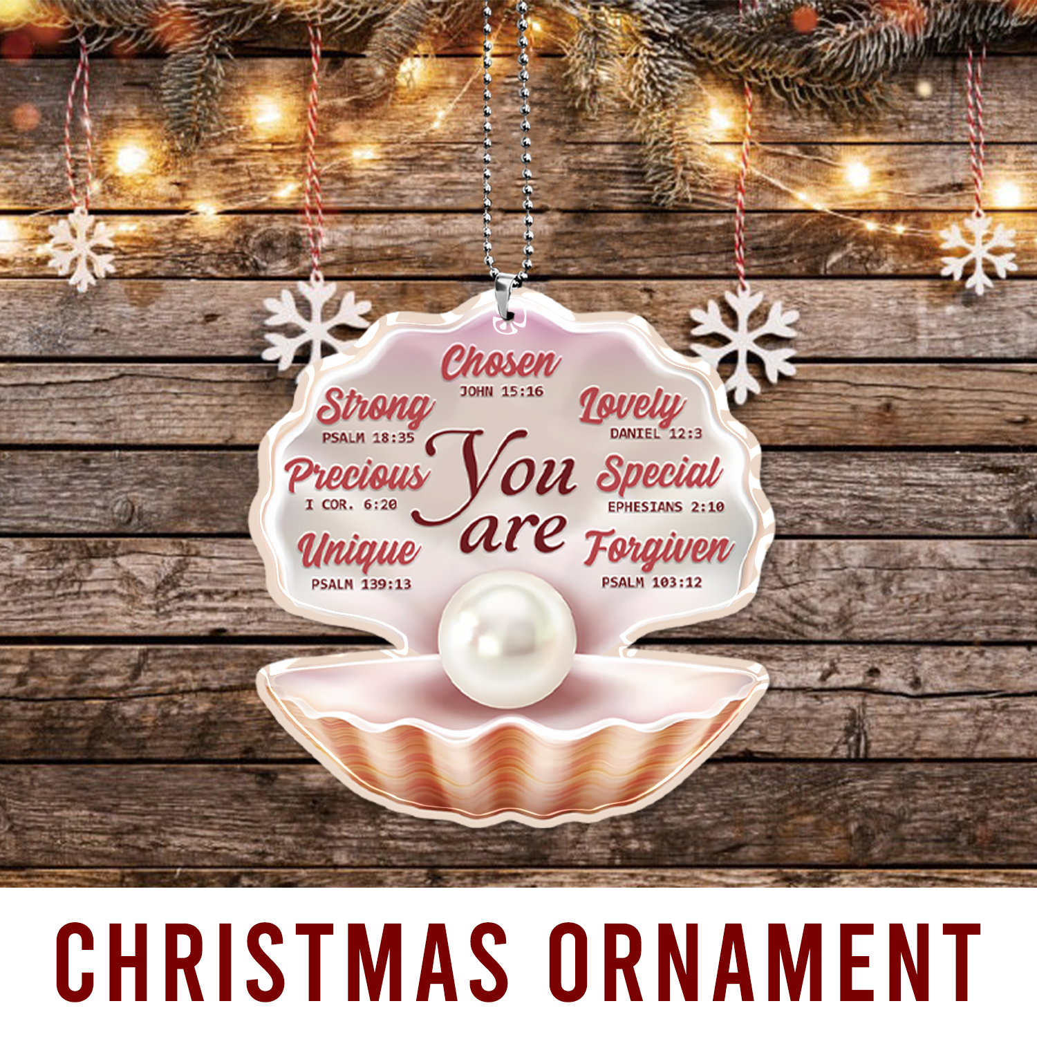 Pearl In Sea Shell You Are 2023 Christmas Ornaments