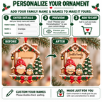 3D Raised Personalized Name Gnome Family Christmas Ornament