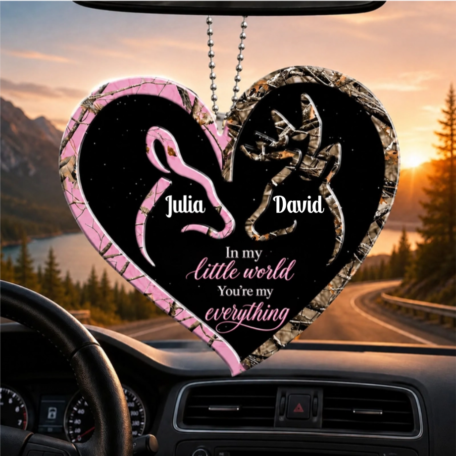 Personalized Deer Heart Doe Buck Romantic Quotes Ornament, Custom Gift for Couples, Anniversary Gift
