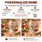 Personalized Name Snowman Xmas Ornament - Christmas Gift for Him & Her