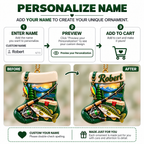 3D Raised Personalized Name Fishing Wader Ornament - Ideal Gift for Him