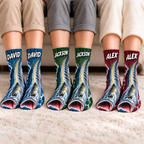 Personalized Wahoo Ocean Fishing Middle Tube Socks for Men & Women - Gift for Fishing Lovers