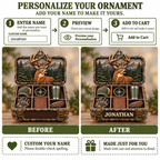 3D Raised Personalized Name Ornament - Hunter Gear Box Ornament Gift for Him