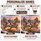 Personalized Names Mallard Duck Flying Couple Ornament - Anniversary Gift