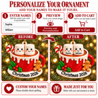 3D Raised Personalized Names Ornament – Hot Cocoa Marshmallow Couple Christmas Gift
