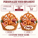 3D Raised Personalized Name Ornament - Sourdough Baker Ornament - Gift for Baking Lovers