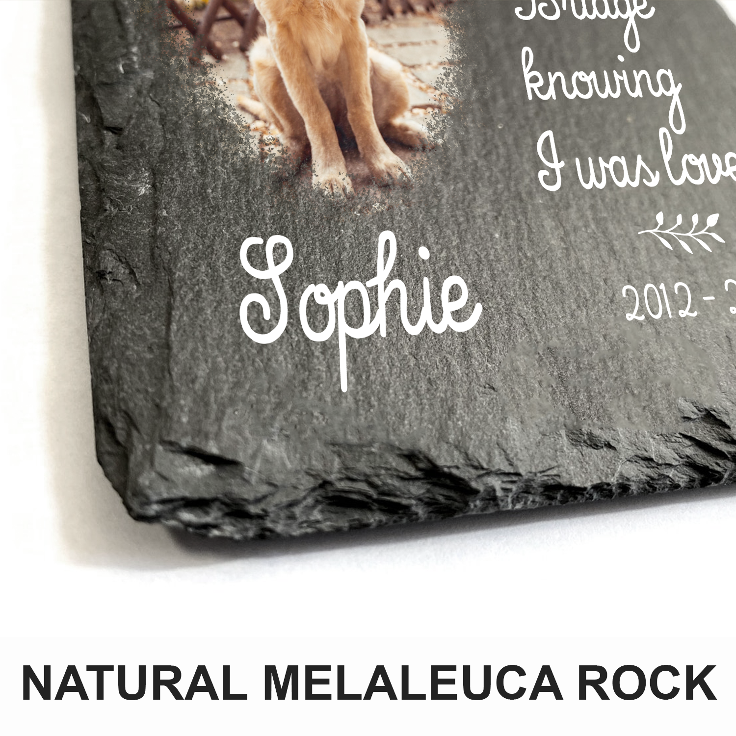 Pet Photo I Crossed The Rainbow Bridge Custom Dog Memorial Stone, Pet Memorial Gifts - Personalized Custom Memorial Tombstone