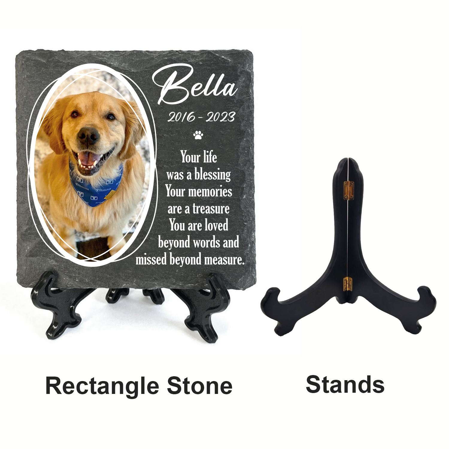 Pet Photo Your Life Was A Blessing Custom Dog Memorial Stone, Pet Memorial Gifts - Personalized Custom Memorial Tombstone