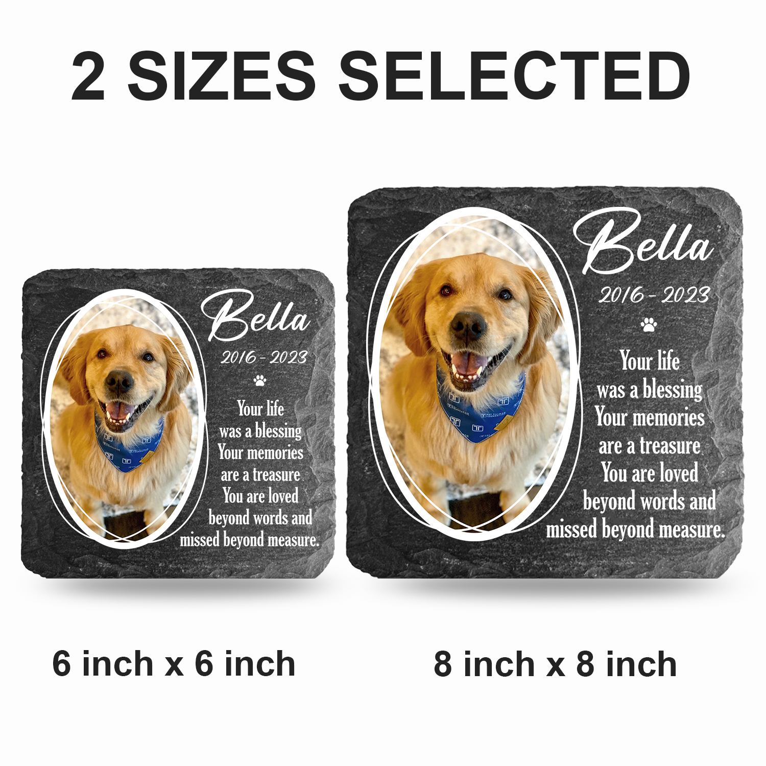 Pet Photo Your Life Was A Blessing Custom Dog Memorial Stone, Pet Memorial Gifts - Personalized Custom Memorial Tombstone