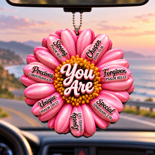 3D Raised Ornament – Pink Gerbera Daisy Ornament - Inspirational Gift for Her