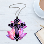 Lotus Flower Pray Faith Cross Christian Ornament Gift Christmas Ornament Car Hanging